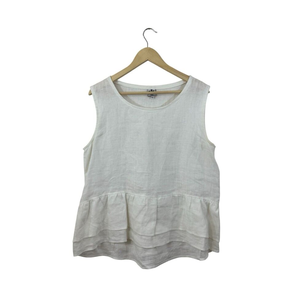 Crown Linen Designs X-Large Tank Top White Sleeveless Pullover Womens